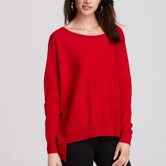 Eileen Fisher | Ballet Neck Merino Jersey High-Low Sweater Top - Picture 1 of 6